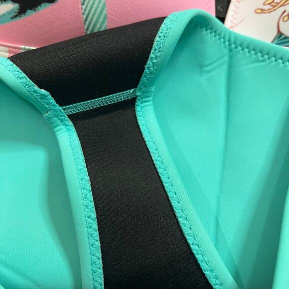 Fillmanns 2 Piece Bikini LARGE Neoprene Tropical Turquoise Beach Swim Vacation - Picture 11 of 11